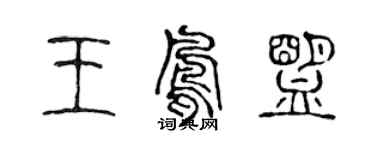 陈声远王凤盟篆书个性签名怎么写