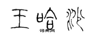 陈声远王哈沙篆书个性签名怎么写