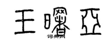 曾庆福王曙亚篆书个性签名怎么写
