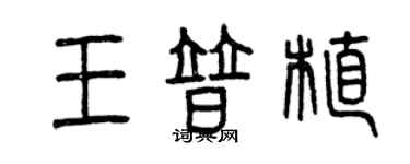 曾庆福王普植篆书个性签名怎么写