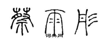 陈声远蔡雨彤篆书个性签名怎么写
