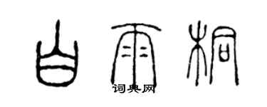陈声远白雨桐篆书个性签名怎么写