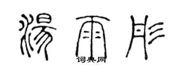 陈声远汤雨彤篆书个性签名怎么写