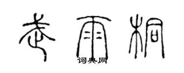 陈声远武雨桐篆书个性签名怎么写