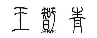 陈墨王智青篆书个性签名怎么写