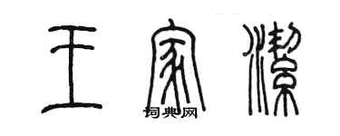 陈墨王家洁篆书个性签名怎么写
