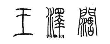 陈墨王泽阔篆书个性签名怎么写