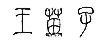 陈墨王苗子篆书个性签名怎么写