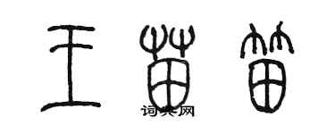 陈墨王苗笛篆书个性签名怎么写