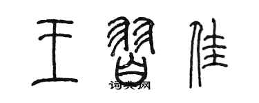 陈墨王习佳篆书个性签名怎么写