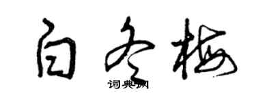 曾庆福白冬梅草书个性签名怎么写