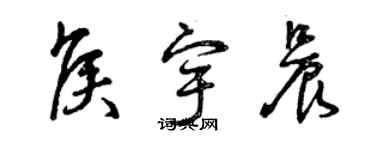 曾庆福侯宇晨草书个性签名怎么写