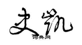 曾庆福史凯草书个性签名怎么写