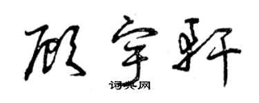 曾庆福顾宇轩草书个性签名怎么写