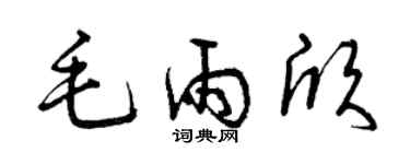 曾庆福毛雨欣草书个性签名怎么写