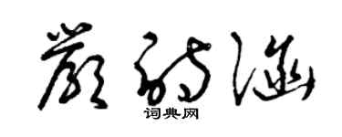 曾庆福严诗涵草书个性签名怎么写