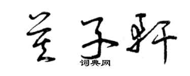 曾庆福莫子轩草书个性签名怎么写