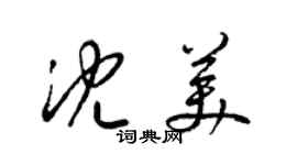 梁锦英沈美草书个性签名怎么写