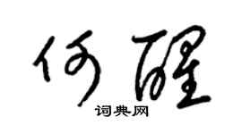 梁锦英何醒草书个性签名怎么写