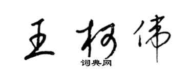 梁锦英王柯伟草书个性签名怎么写