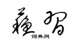 梁锦英苏习草书个性签名怎么写