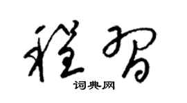 梁锦英程习草书个性签名怎么写