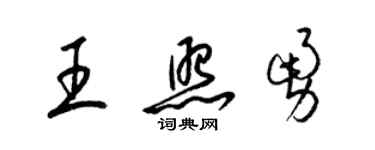 梁锦英王照勇草书个性签名怎么写