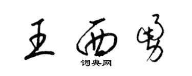 梁锦英王西勇草书个性签名怎么写