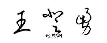 梁锦英王登勇草书个性签名怎么写