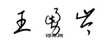 梁锦英王勇岑草书个性签名怎么写