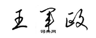 梁锦英王军政草书个性签名怎么写