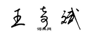 梁锦英王奇斌草书个性签名怎么写