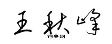 梁锦英王秋峰草书个性签名怎么写