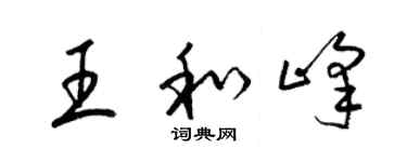 梁锦英王和峰草书个性签名怎么写