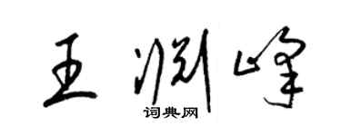 梁锦英王渊峰草书个性签名怎么写