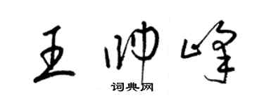 梁锦英王帅峰草书个性签名怎么写