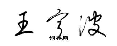 梁锦英王宁波草书个性签名怎么写