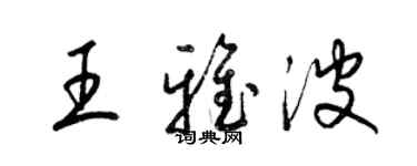 梁锦英王雅波草书个性签名怎么写