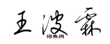 梁锦英王波霖草书个性签名怎么写