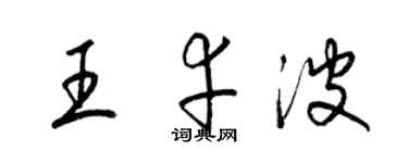 梁锦英王幸波草书个性签名怎么写