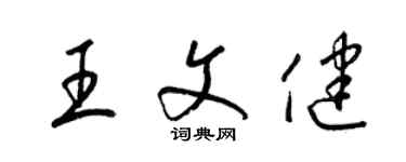梁锦英王文健草书个性签名怎么写