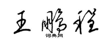 梁锦英王鹏程草书个性签名怎么写