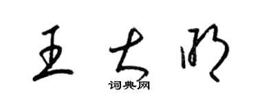 梁锦英王大明草书个性签名怎么写