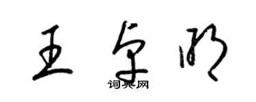 梁锦英王卓明草书个性签名怎么写