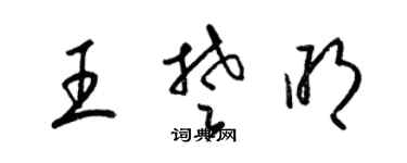 梁锦英王楚明草书个性签名怎么写