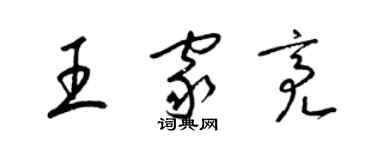 梁锦英王家亮草书个性签名怎么写