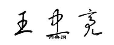 梁锦英王忠亮草书个性签名怎么写