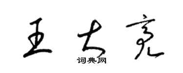 梁锦英王大亮草书个性签名怎么写