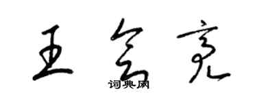 梁锦英王会亮草书个性签名怎么写