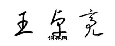 梁锦英王卓亮草书个性签名怎么写